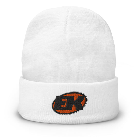 Electric-Karting-knit-beanie-white-front-Dreamy Phoenix