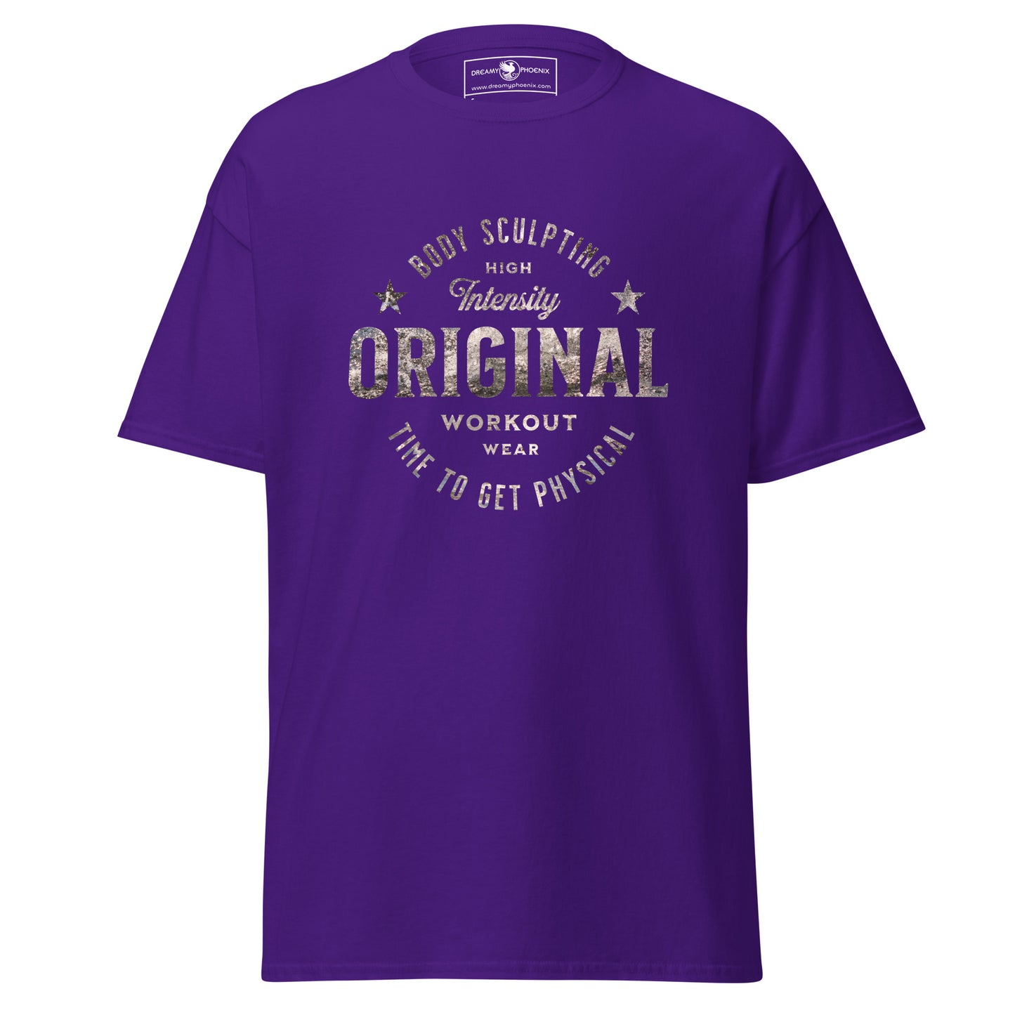 original-workout-wear-unisex-classic-gym-tee-purple-front-view-Dreamy Phoenix