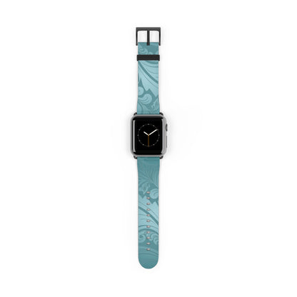 velvet-bloom-aqua-coloured-damask-print-exclusive-apple-watch-band-Dreamy Phoenix