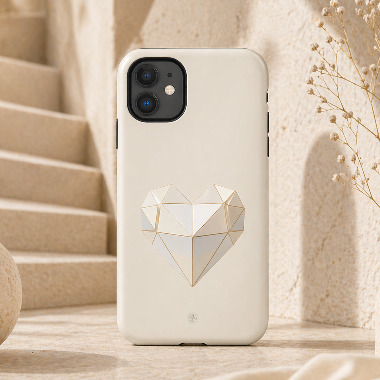 paper-heart-origami-inspired-tough--Phone-Cover-cream-colour-exclusive-to-Dreamy Phoenix