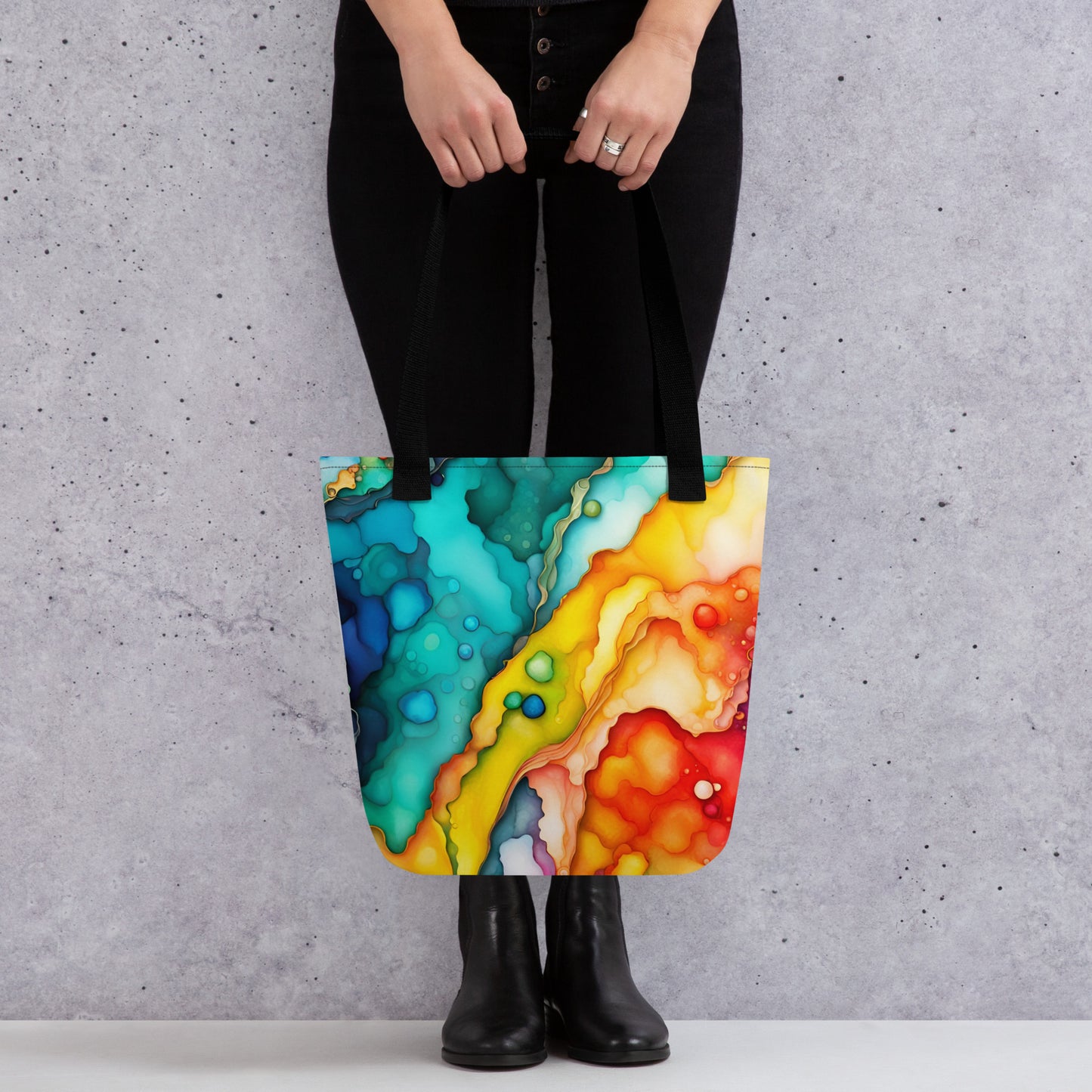 all-over-print-tote-bag-black-15x15-front-69bbd5ec8ad75 - Dreamy Phoenix