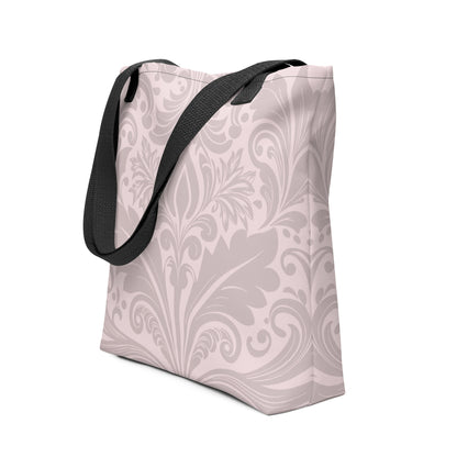 velvet-bloom-blush-coloured-all-over-print-tote-bag-15x15-front-view-Dreamy Phoenix