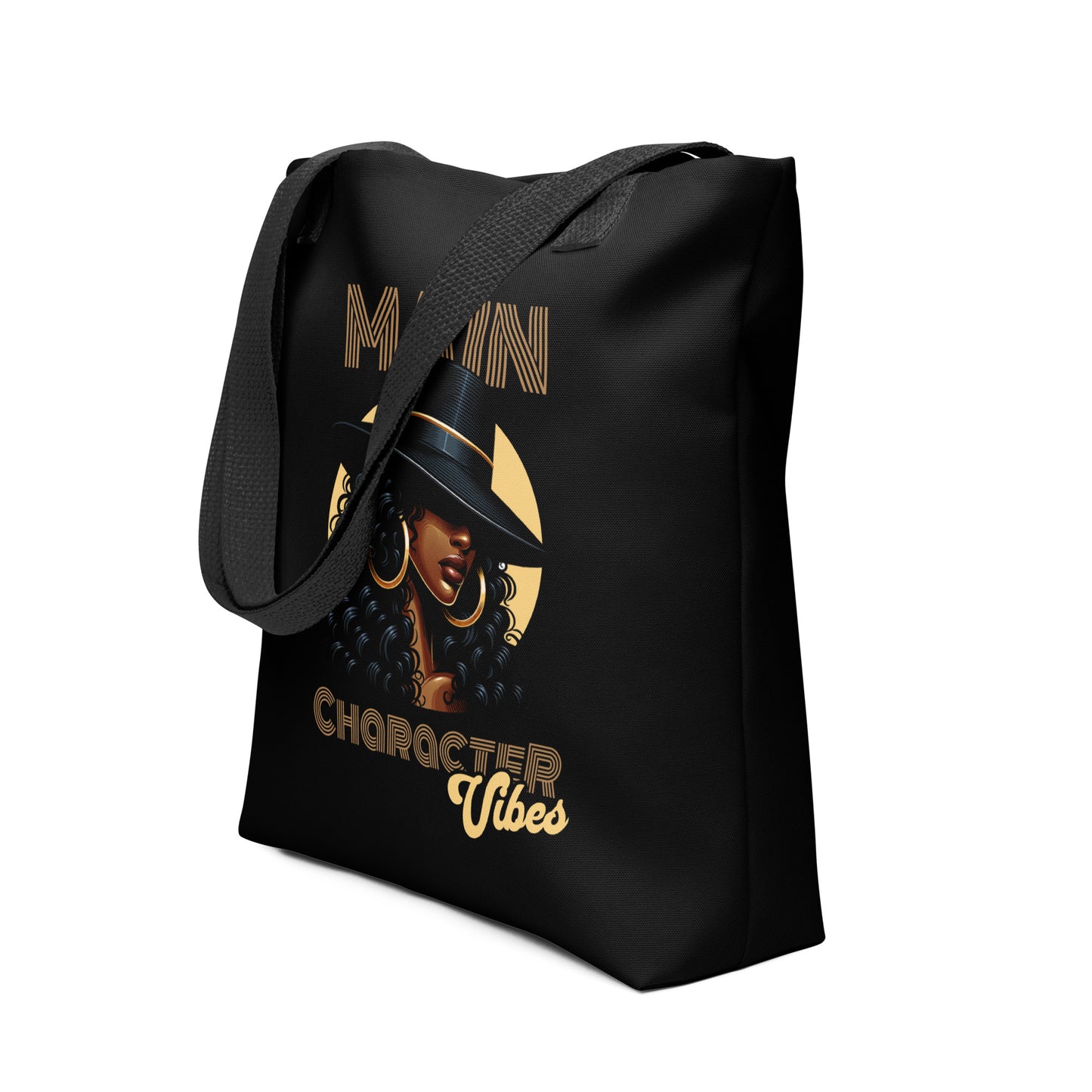 main-character-vibes-motown-edition-all-over-print-tote-bag-black-15x15-front-view-Dreamy Phoenix