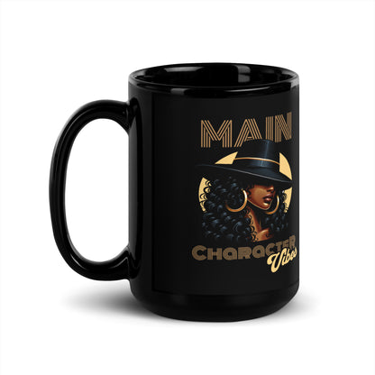 Main-Character-Vibes-retro-disco-soul-motown-edition-black-mug-15-oz-handle-on-left-Dreamy Phoenix