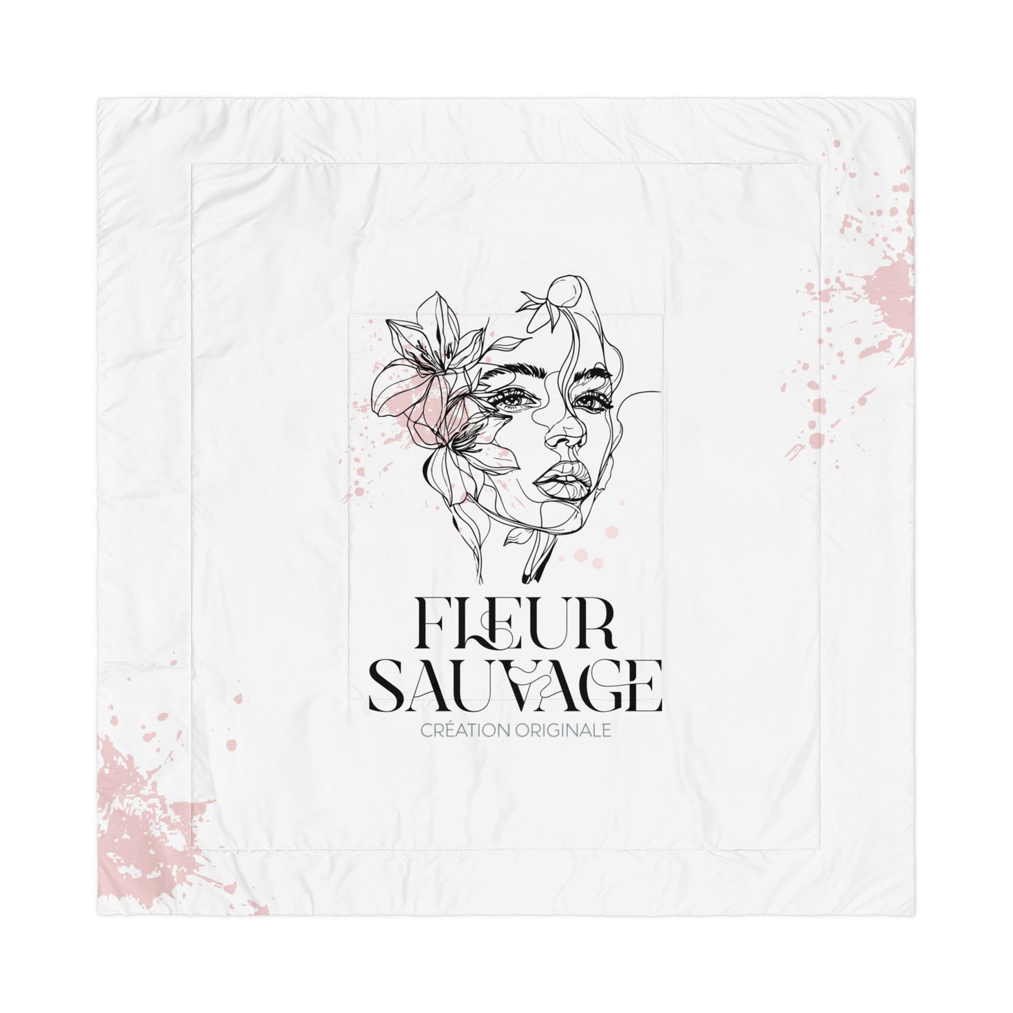 Fleur-Sauvage-wildflower-comforter-white-queen-front-Dreamy Phoenix