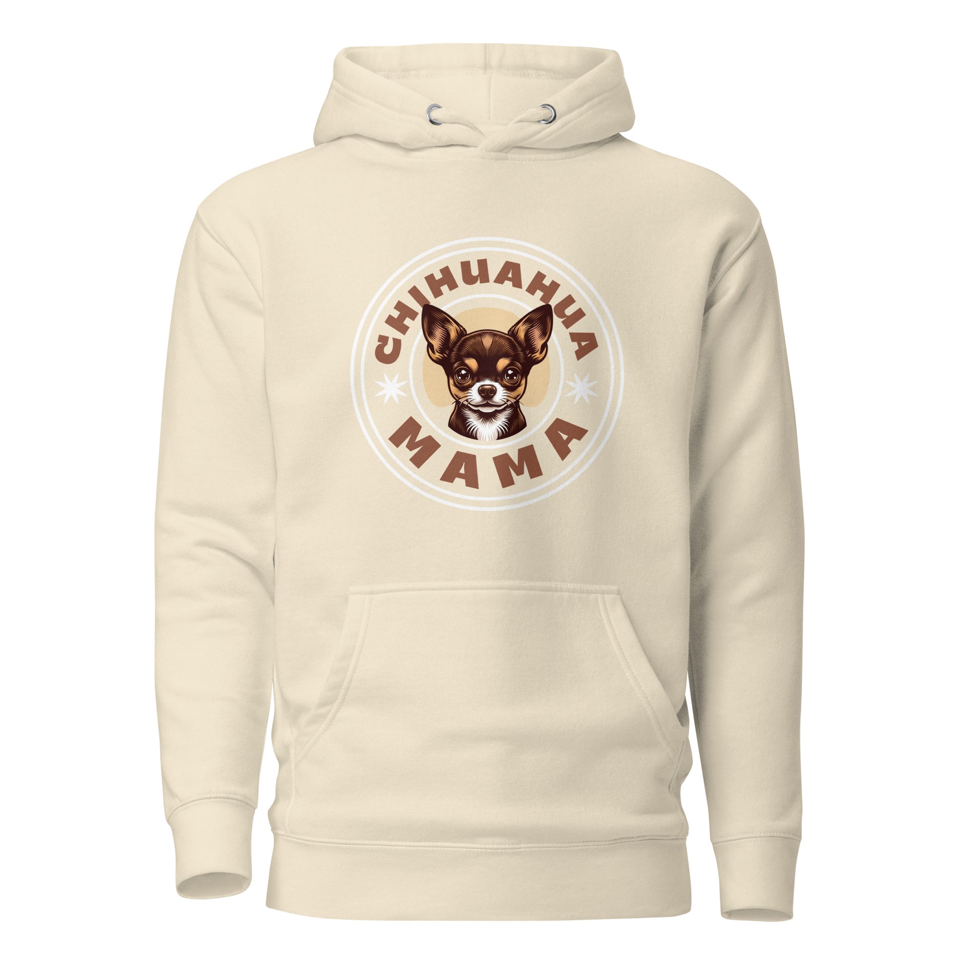 Chihuahua-Mama-unisex-premium-pullover-hoodie-bone-front-view-Dreamy Phoenix