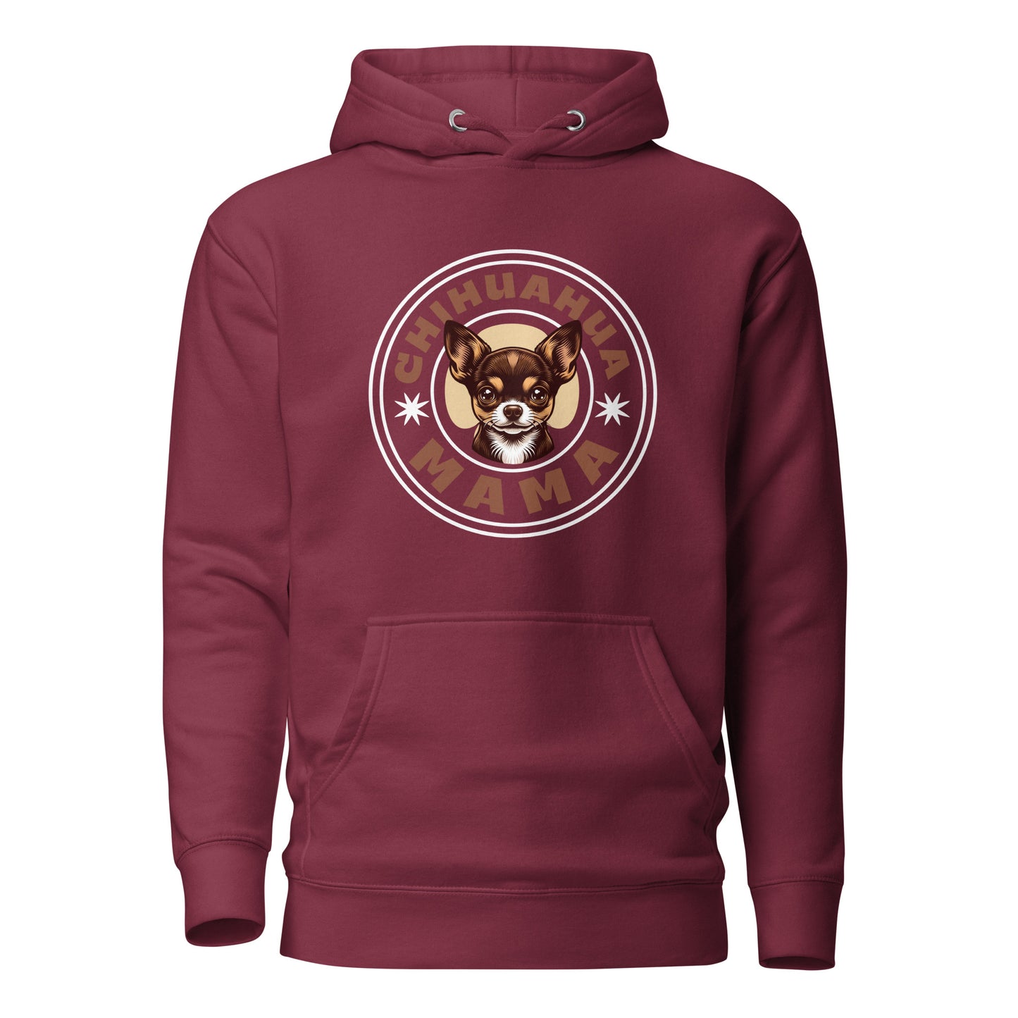 Chihuahua-Mama-unisex-premium-pullover-hoodie-maroon-colour-front-view-Dreamy Phoenix