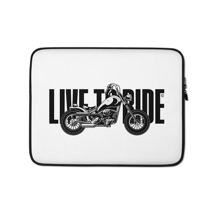Live-To-Ride-white-biker-laptop-sleeve-13-inch-front-view-Dreamy Phoenix