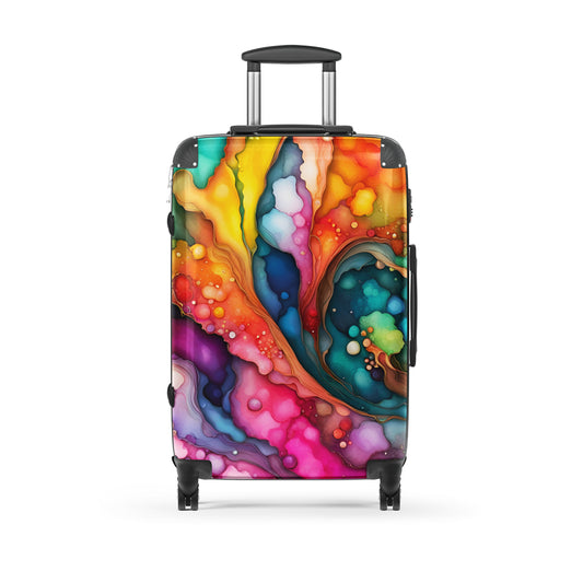 Splash-multicolour-vibrant-suitcase-medium-front-view-Dreamy Phoenix