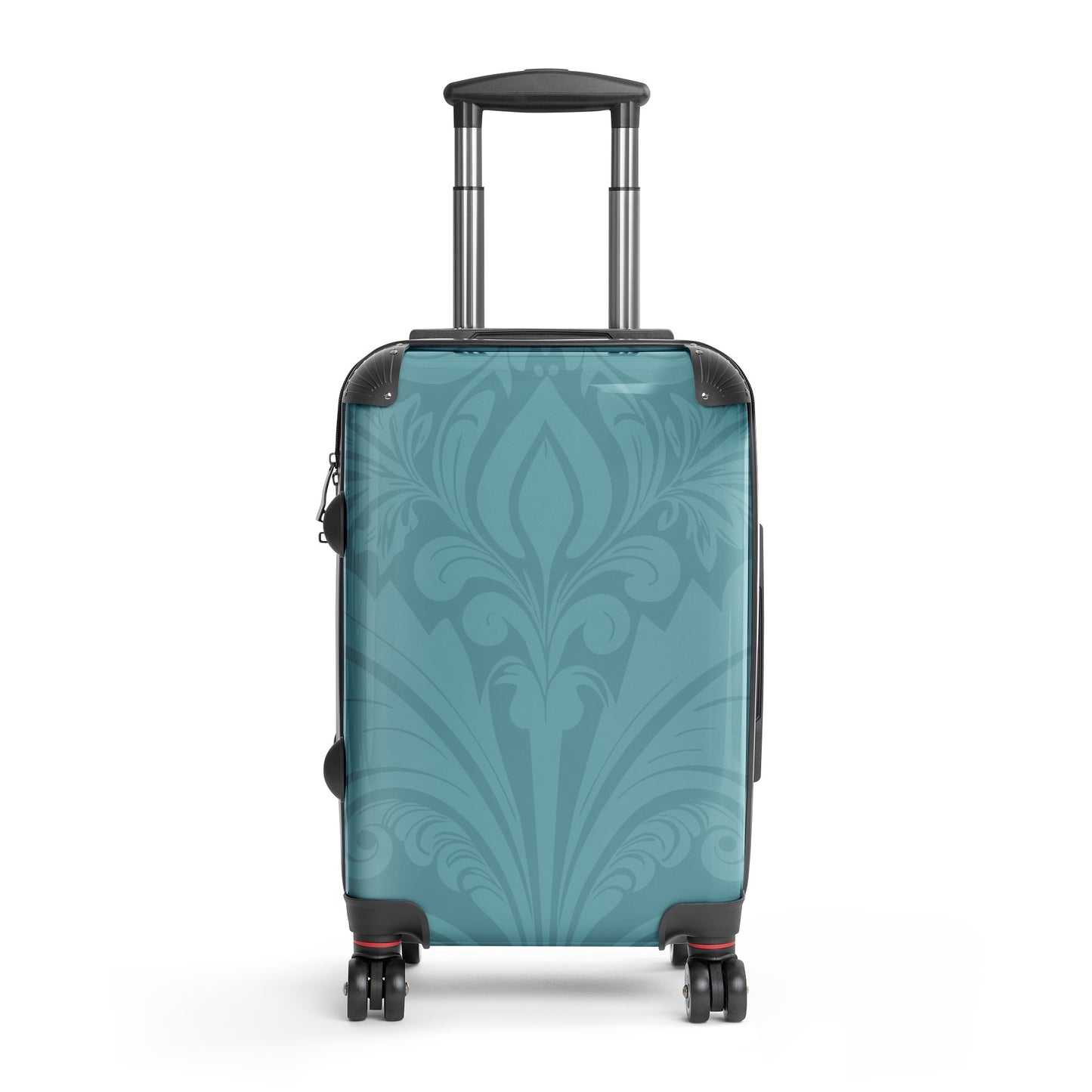 Floral Bloom-damask-aqua-colour-suitcase-small-front-Dreamy Phoenix