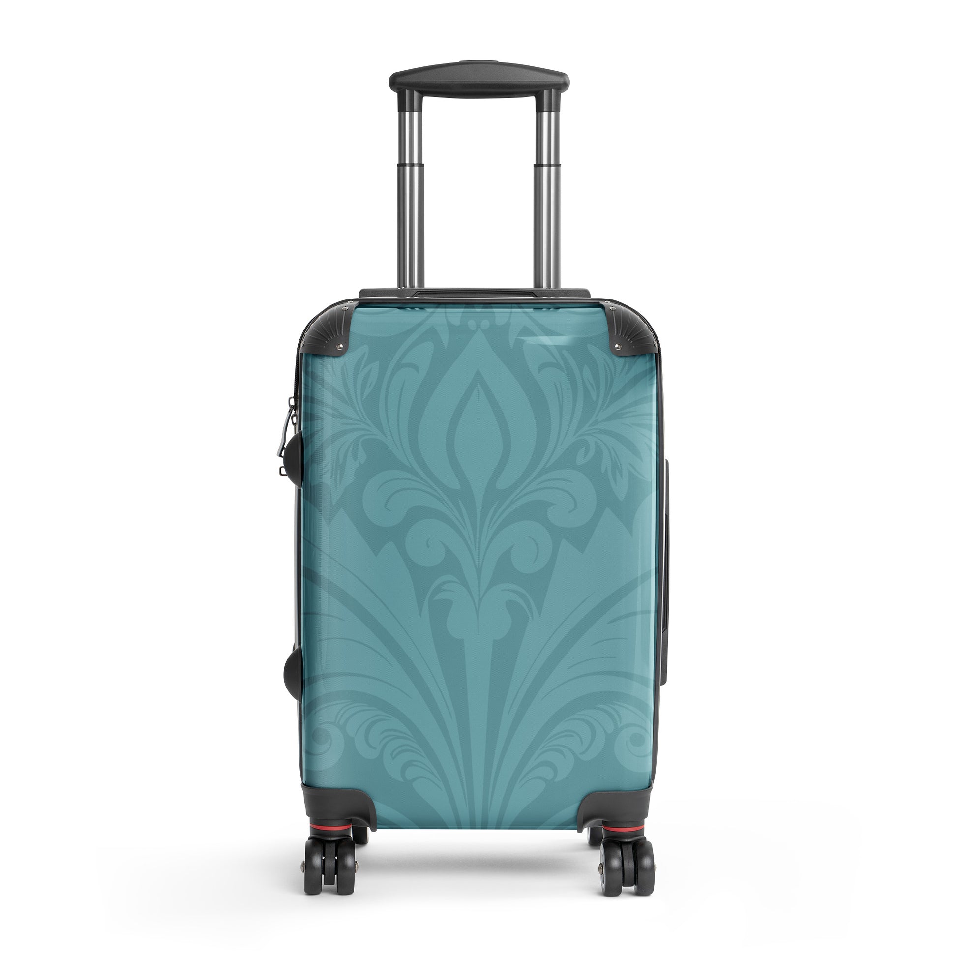 Floral Bloom-damask-aqua-colour-suitcase-small-front-Dreamy Phoenix