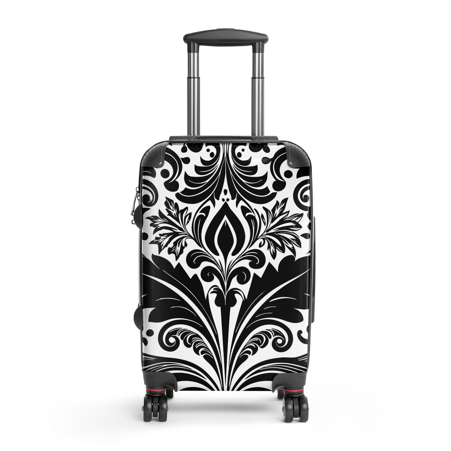 gorgeous-black-and-white-damask-hard-shell-suitcase-small-front-Dreamy Phoenix