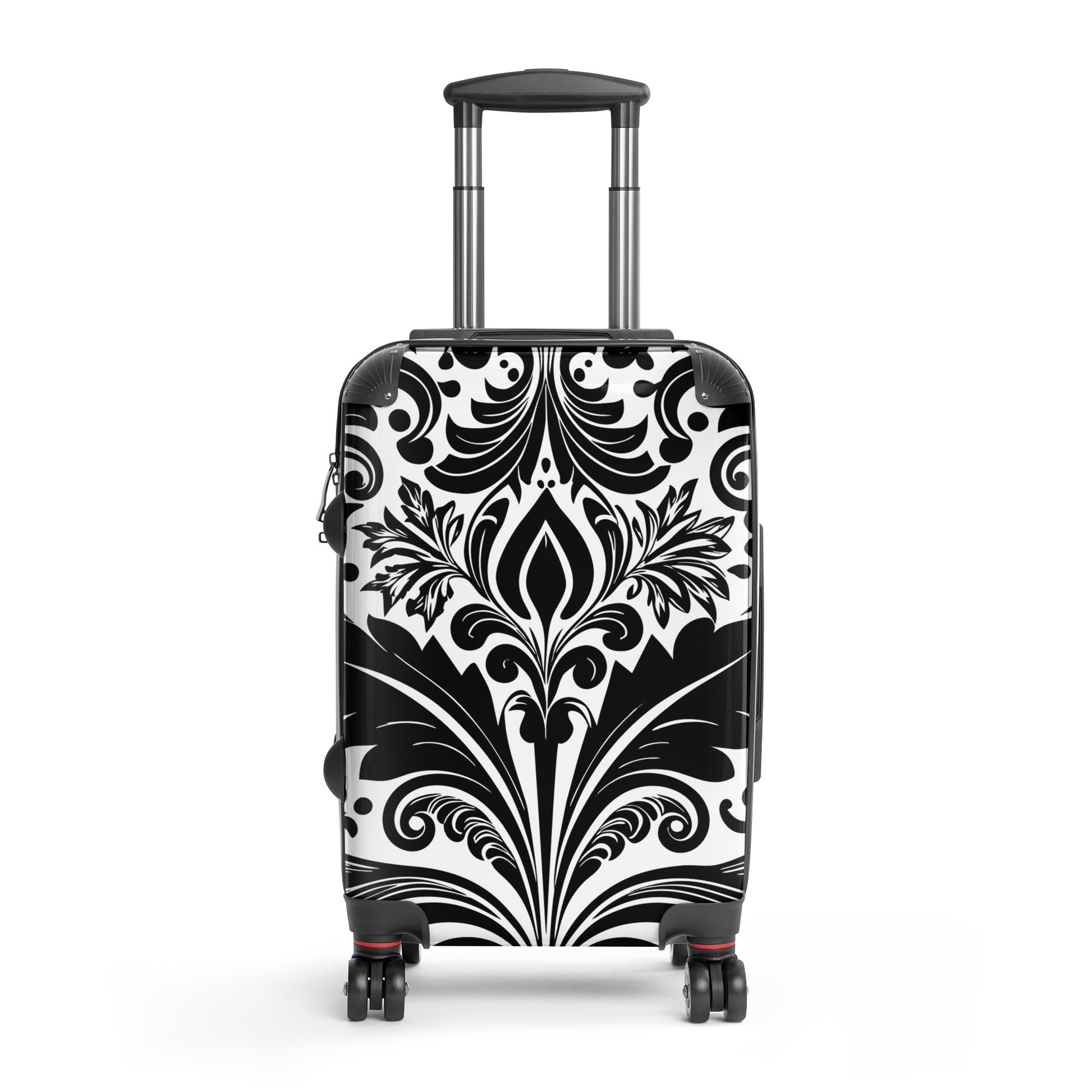 gorgeous-black-and-white-damask-hard-shell-suitcase-small-front-Dreamy Phoenix