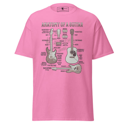 anatomy-of-a-guitar-unisex-classic-tee-azalea-pink-colour-front-view-Dreamy Phoenix