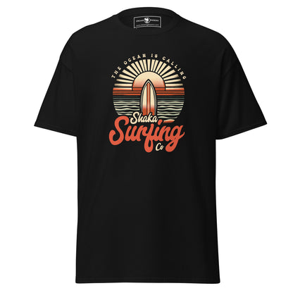 shaka-surfing-co-unisex-classic-tee-black-colour-front-view-Dreamy Phoenix