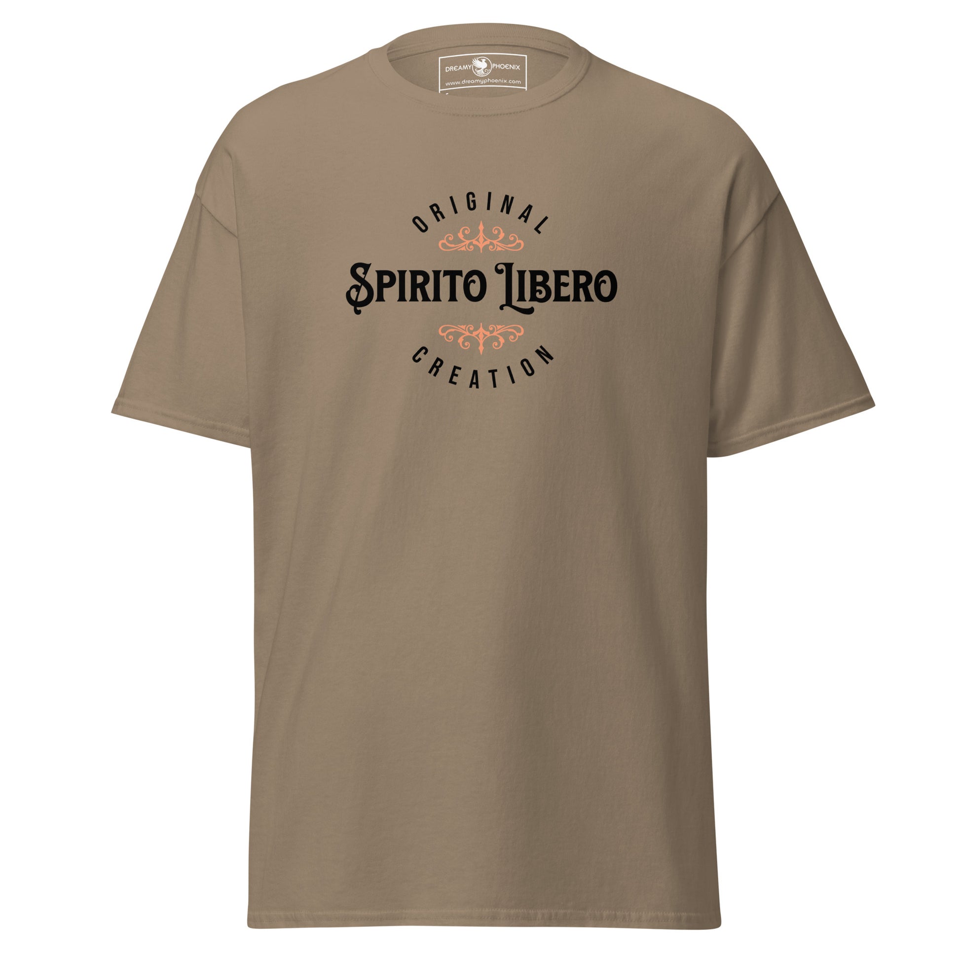 spirito-libero-free-spirit-unisex-classic-tee-brown-savana-colour-front-view-Dreamy Phoenix