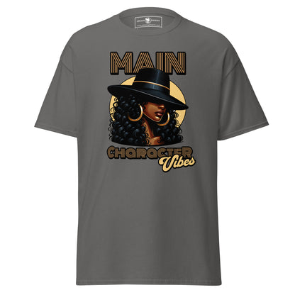 main-character-vibes-retro-motown-edition-classic-tee-charcoal-colour-front-exclusive-to-Dreamy Phoenix