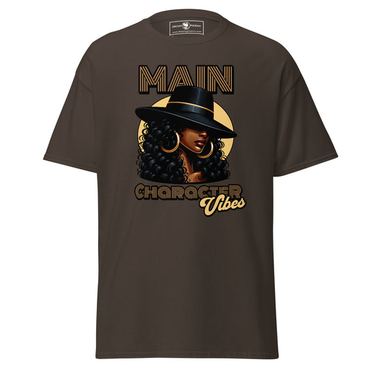 main-character-vibes-retro-motown-edition-classic-tee-chocolate-front-exclusive-to-Dreamy Phoenix