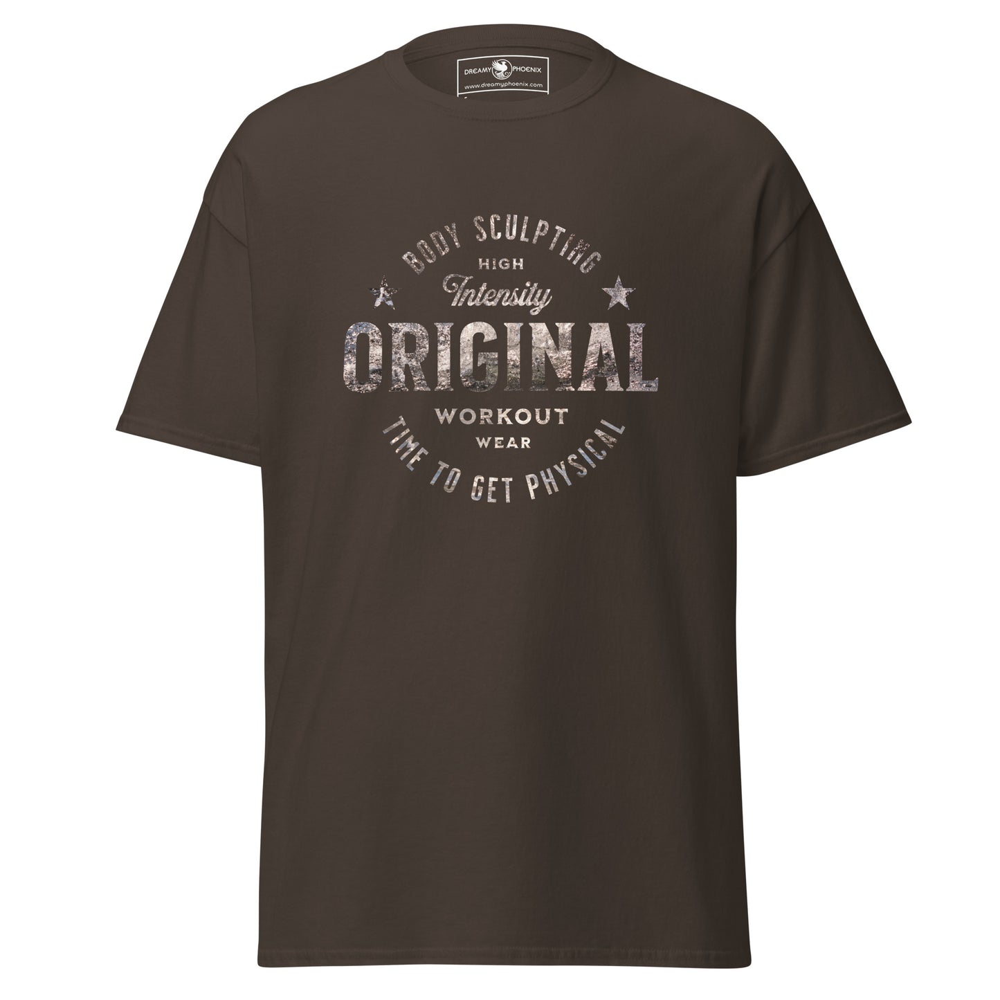 original-workout-wear-unisex-classic-gym-tee-chocolate-front-view-Dreamy Phoenix