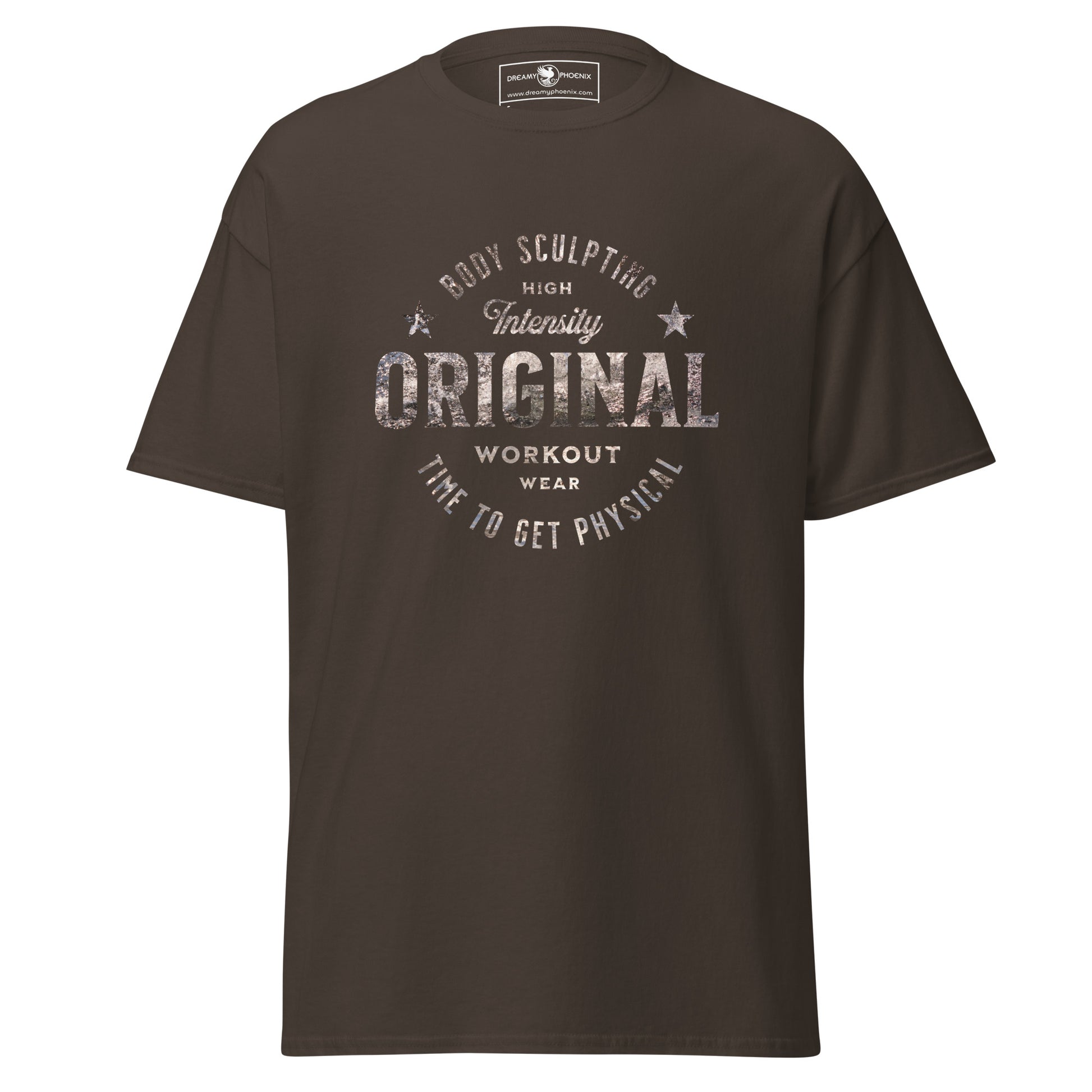 original-workout-wear-unisex-classic-gym-tee-chocolate-front-view-Dreamy Phoenix