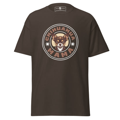 chihuahua-mama-classic-unisex-tee-dark-chocolate-colour-front-view