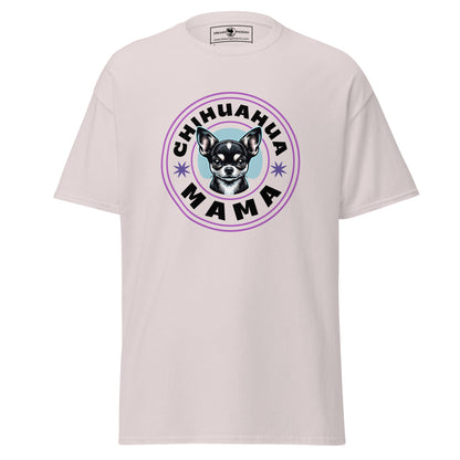 cute black chihuahua-mama-classic-tee ice grey colour front view