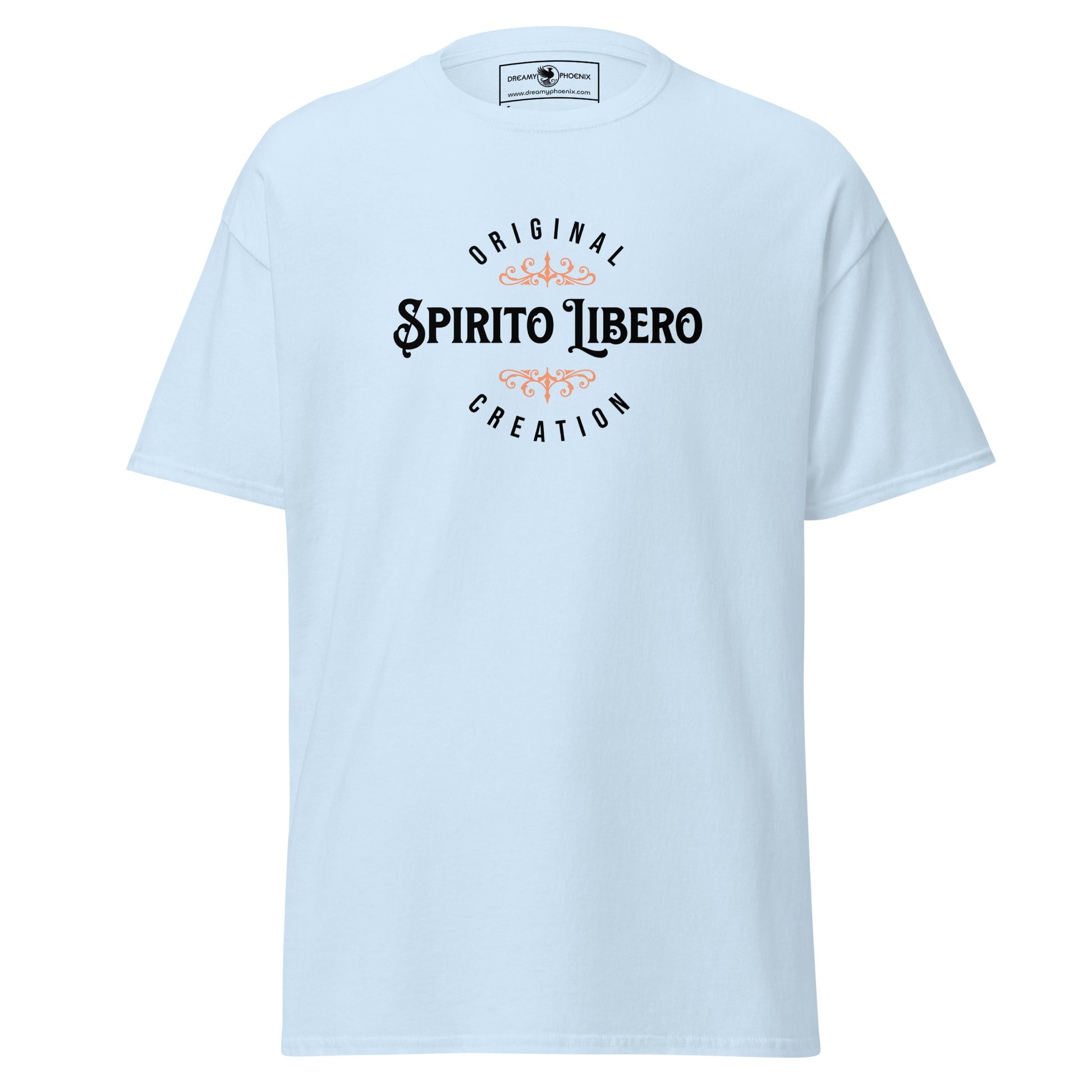 spirito-libero-free-spirit-unisex-classic-tee-light-blue-front-view-Dreamy Phoenix
