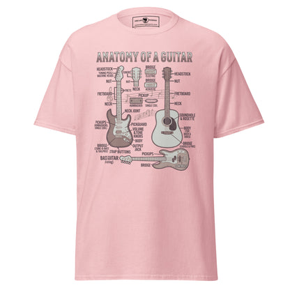 anatomy-of-a-guitar-unisex-classic-tee-light-pink-colour-front-view-Dreamy Phoenix