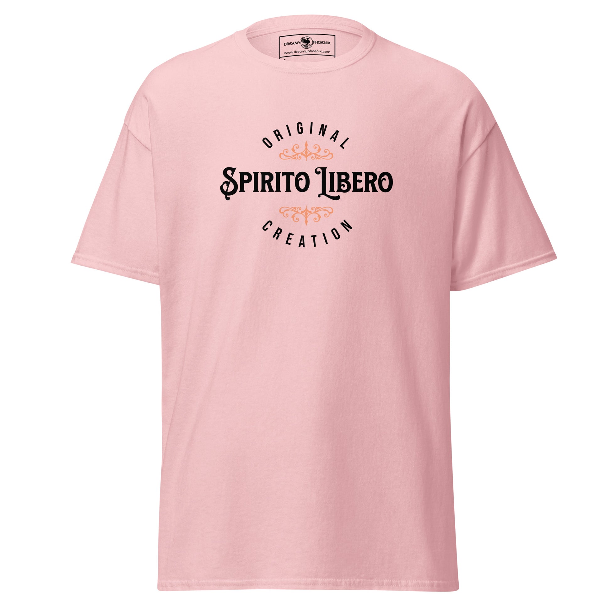 spirito-libero-free-spirit-unisex-classic-tee-light-pink-front-view-Dreamy Phoenix