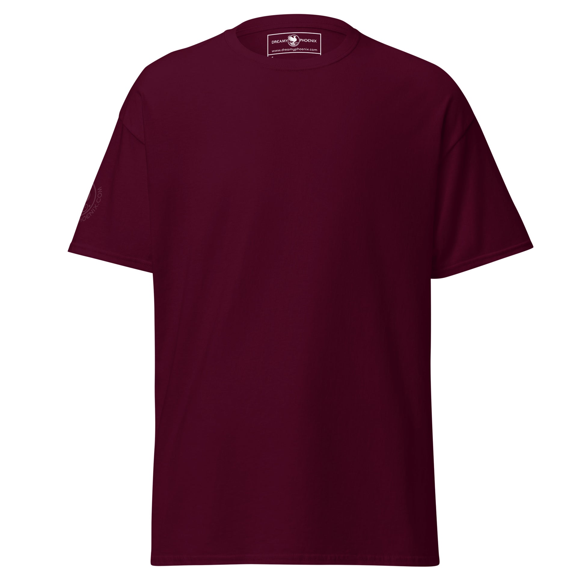 unisex-classic-tee-maroon-front-69d6ccdbcad01 - Dreamy Phoenix
