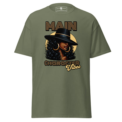 main-character-vibes-retro-motown-edition-classic-tee-militery-green-colour-front-exclusive-to-Dreamy Phoenix