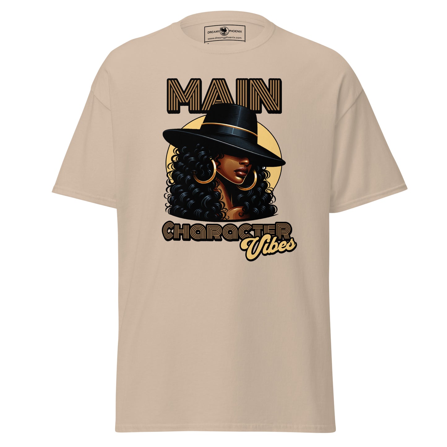 main-character-vibes-retro-motown-edition-classic-tee-sand-colour-front-exclusive-to-Dreamy Phoenix
