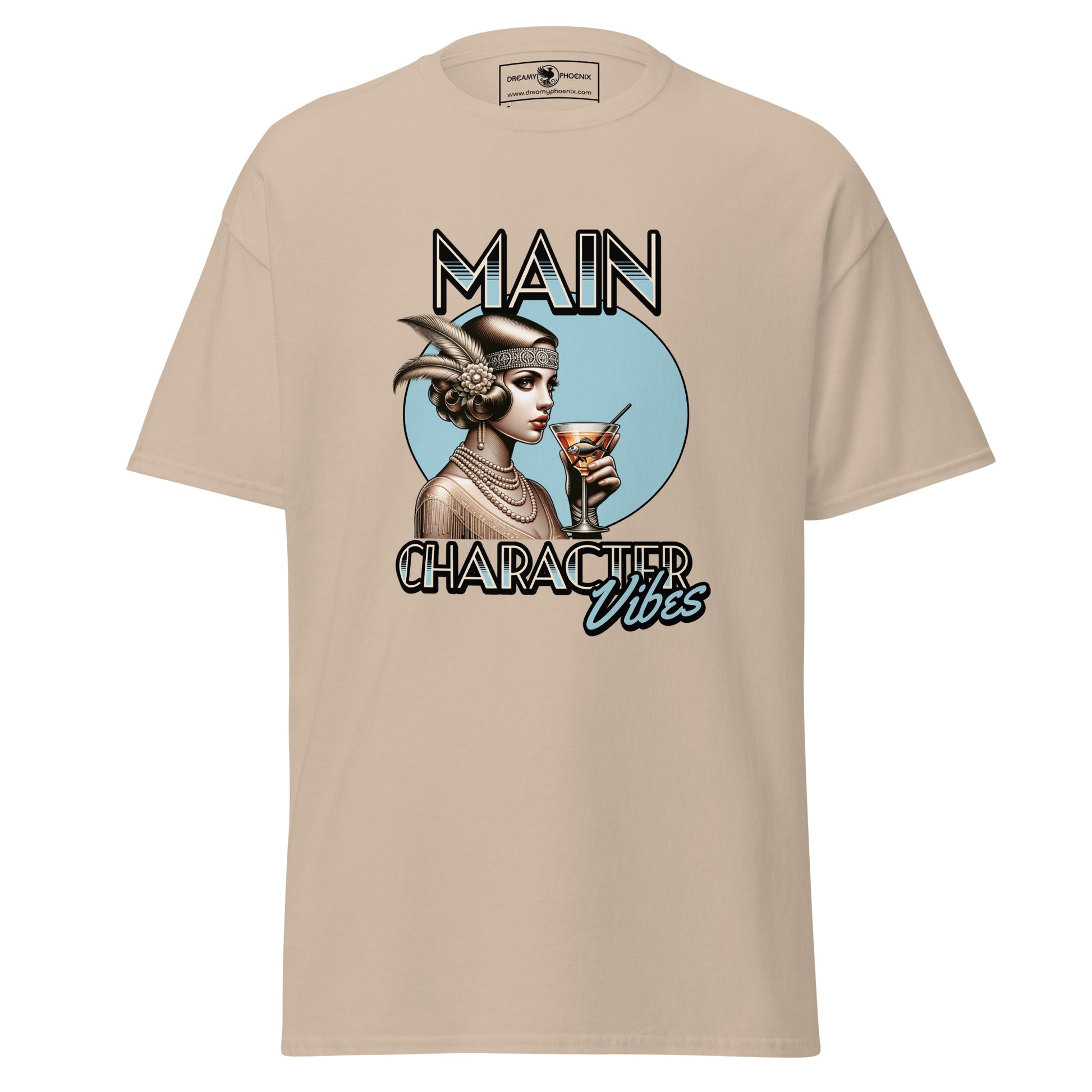 main-character-vibes-roaring-20s-edition-classic-tee-sand-front-exclusive-to-Dreamy Phoenix
