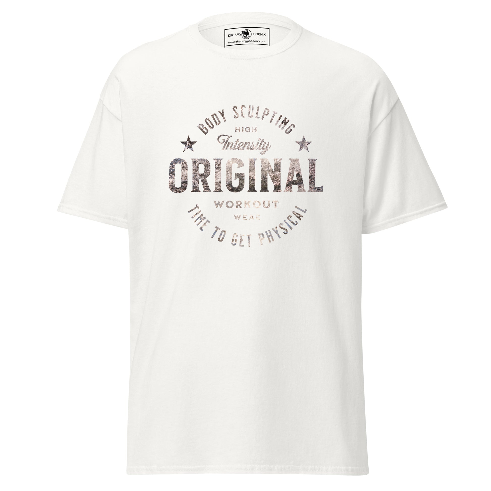 original-workout-wear-unisex-classic-gym-tee-white-front-view-Dreamy Phoenix