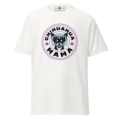 cute black chihuahua-mama-classic-tee white colour front view