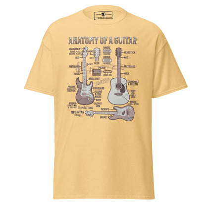 anatomy-of-a-guitar-unisex-classic-tee-yellow-haze-colour-front-view-Dreamy Phoenix