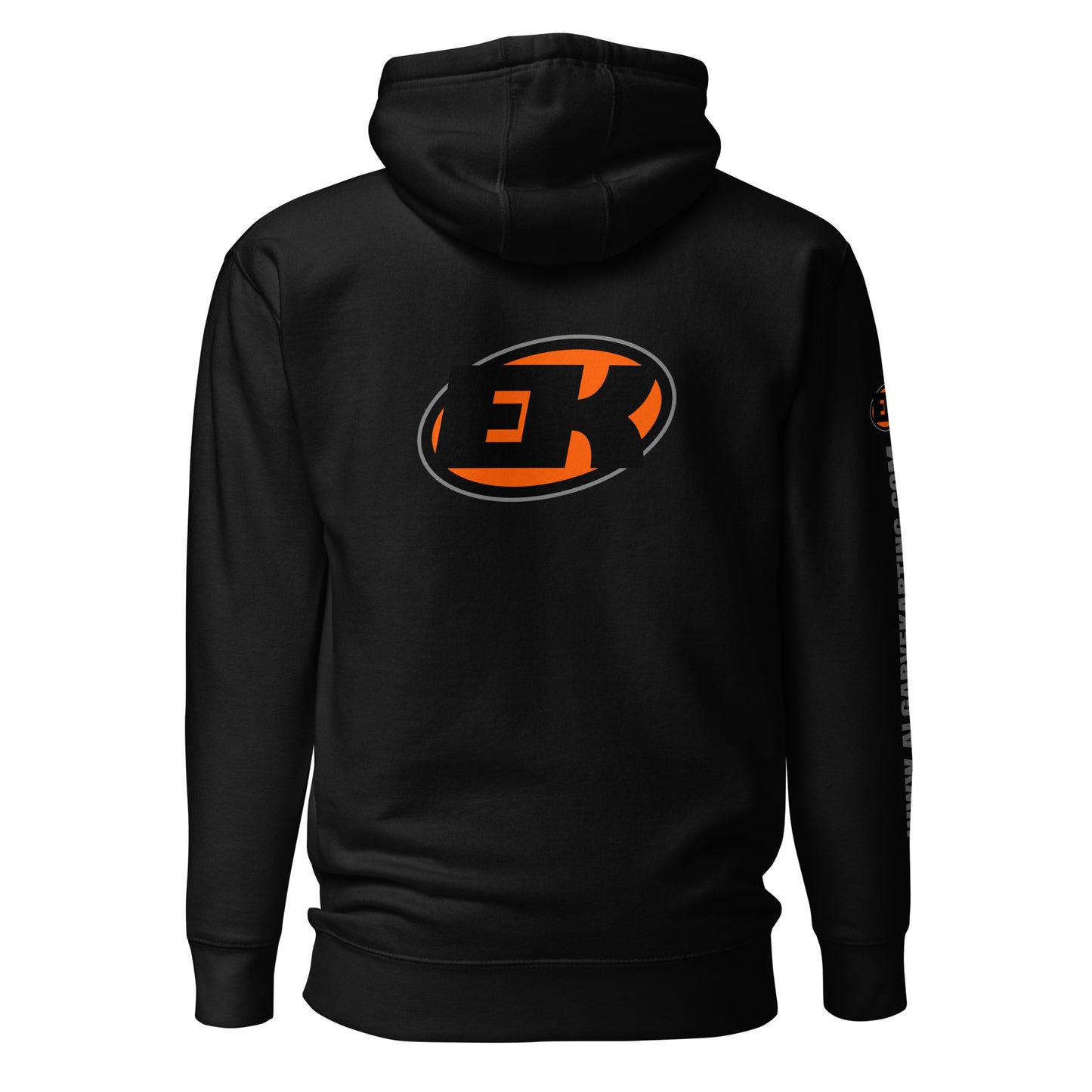 electric-karting-unisex-premium-pullover-hoodie-black-back-view-Dreamy Phoenix