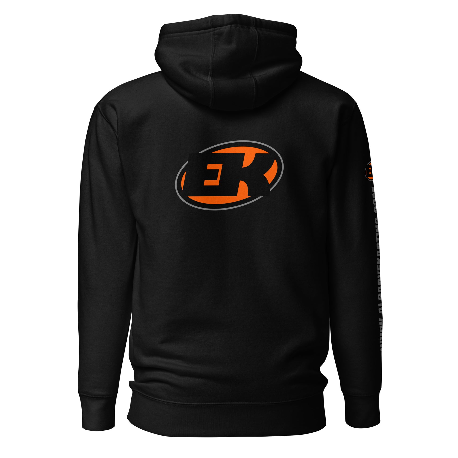 electric-karting-unisex-premium-pullover-hoodie-black-back-view-Dreamy Phoenix