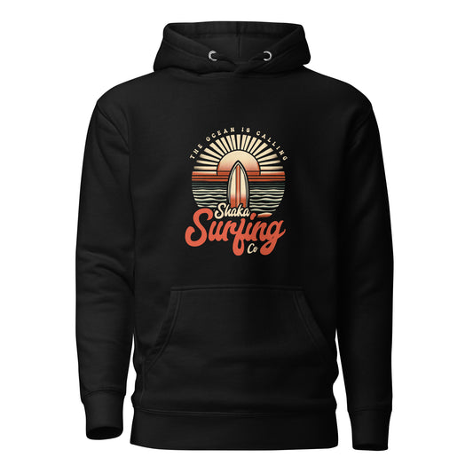 shaka-surfing-co-unisex-premium-pullover-hoodie-black-front-view-Dreamy Phoenix