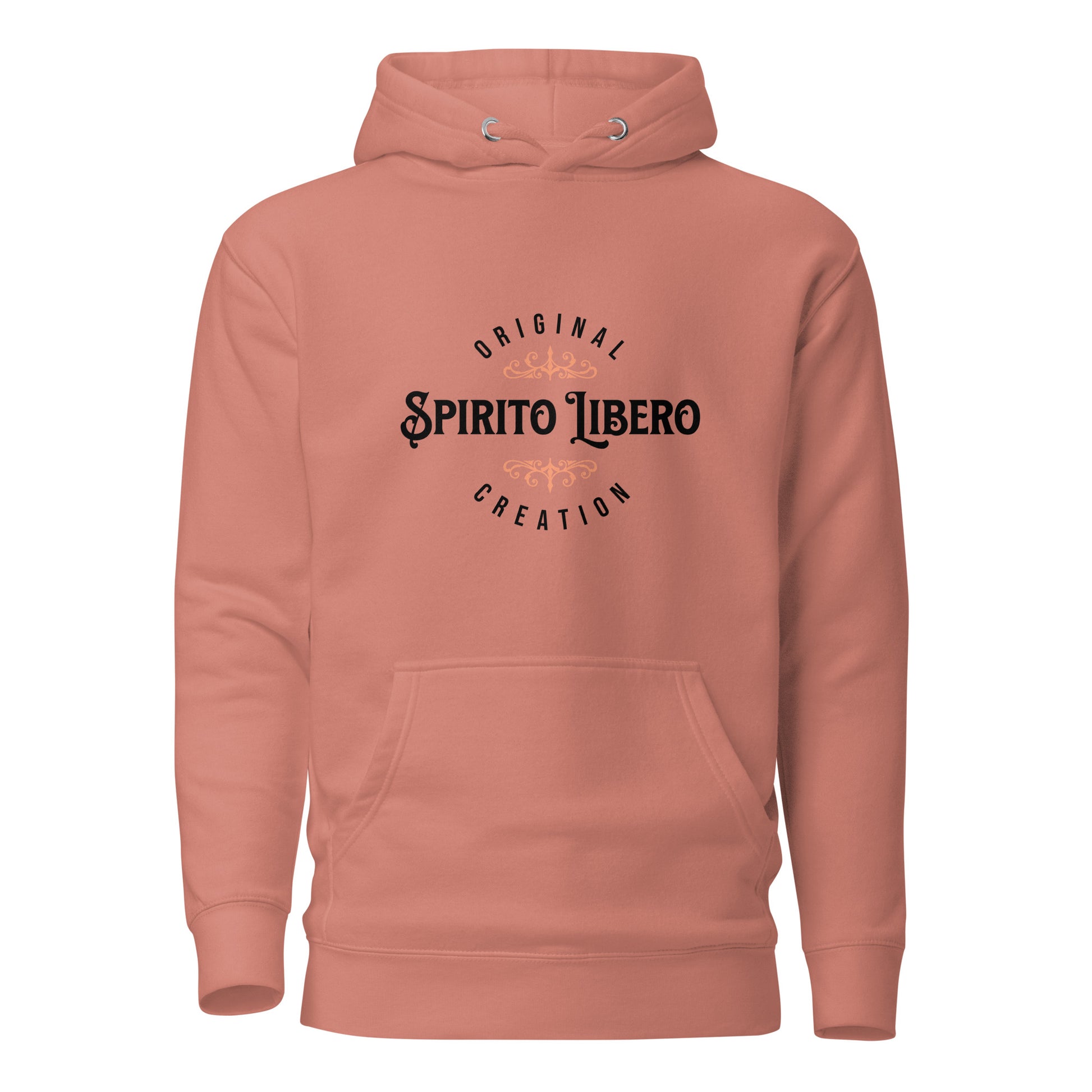 spirito-libero-free-spirit-unisex-premium-pullover-hoodie-dusty-rose-front-view-Dreamy Phoenix