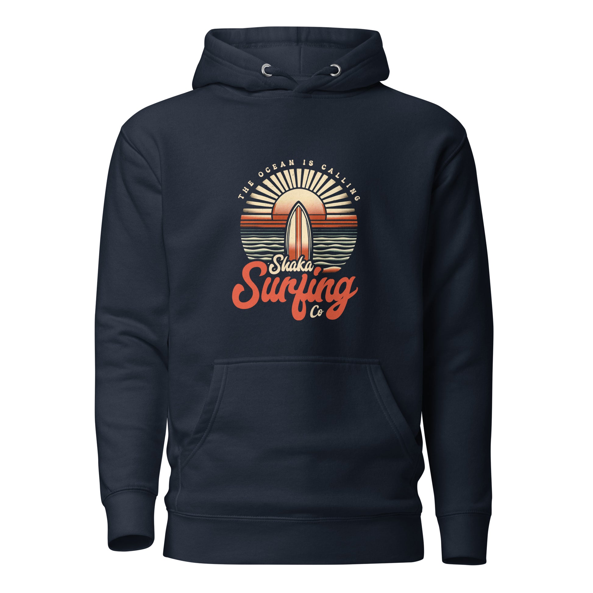 shaka-surfing-co-unisex-premium-pullover-hoodie-navy-front-view-Dreamy Phoenix