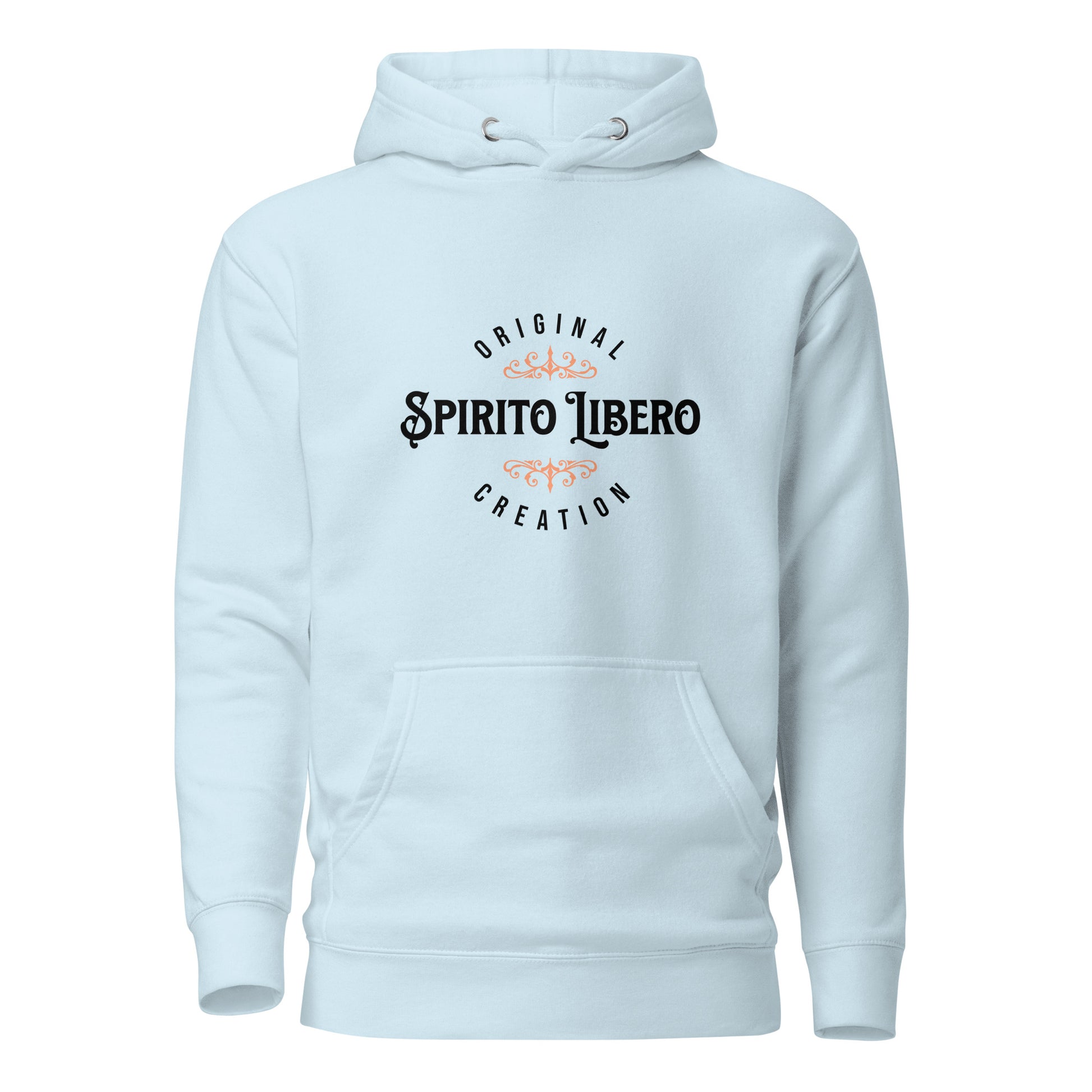 spirito-libero-free-spirit-unisex-premium-pullover-hoodie-baby-blue-colour-front-view-Dreamy Phoenix