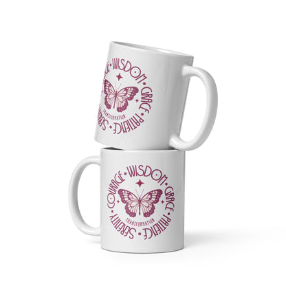 Butterfly-Transformation-white-glossy-mug-white-11-oz-front-view-Dreamy Phoenix