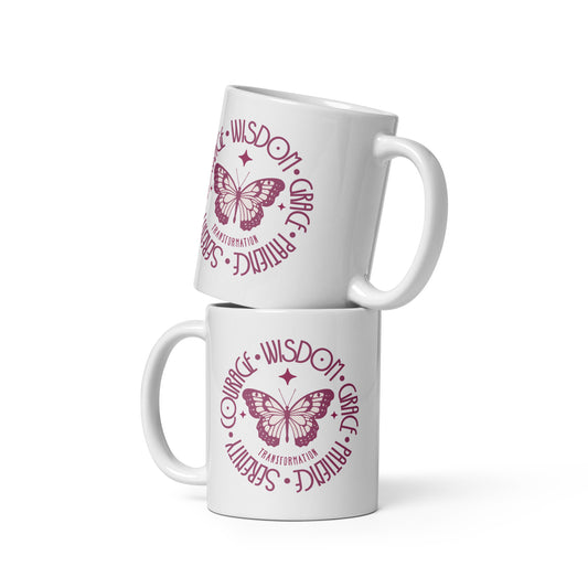 Butterfly-Transformation-white-glossy-mug-white-11-oz-front-view-Dreamy Phoenix
