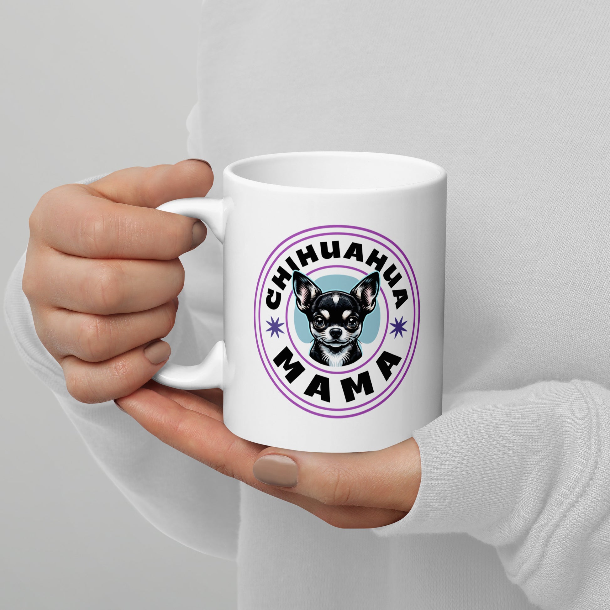 Chihuahua-Mama-white-glossy-mug-white-11-oz-handle-on-left-Dreamy Phoenix